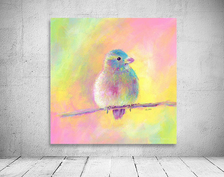 Sweet bird acrylic painting Wall Preview