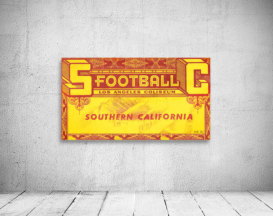 1949 USC Trojans Football Ticket Remix Wall Art by Row One Brand