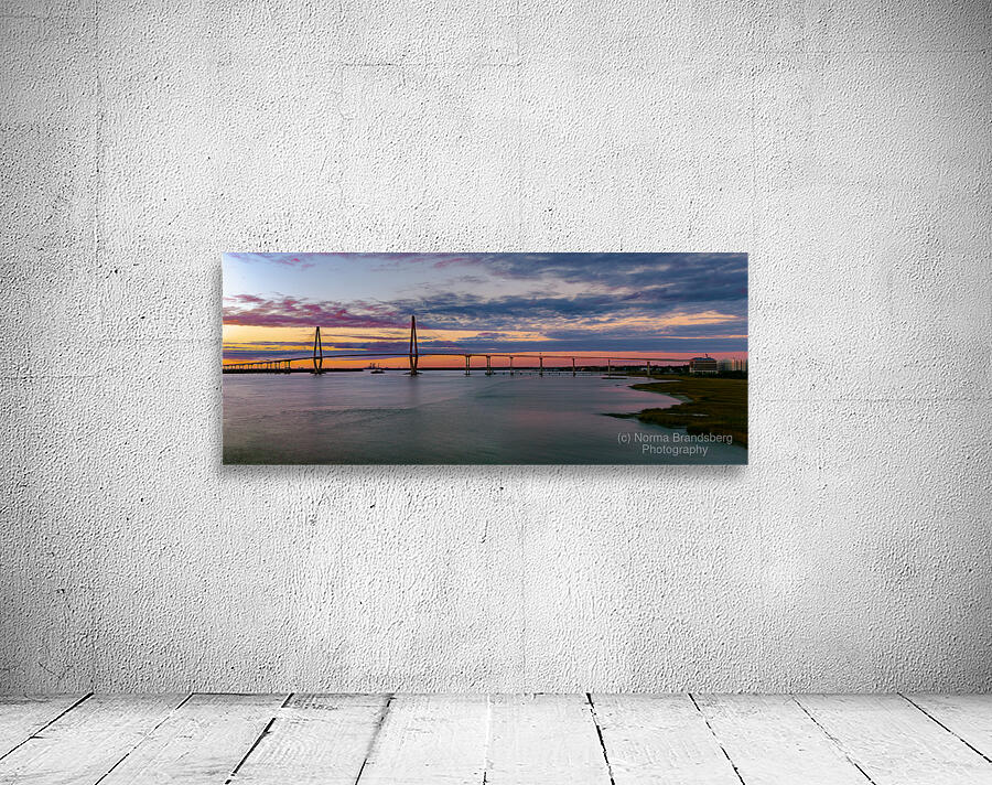 Ravenel Bridge Panoramic Sunset Wall Preview