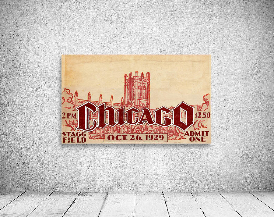 1929 Chicago Maroons Ticket Remix Art by Row One Brand