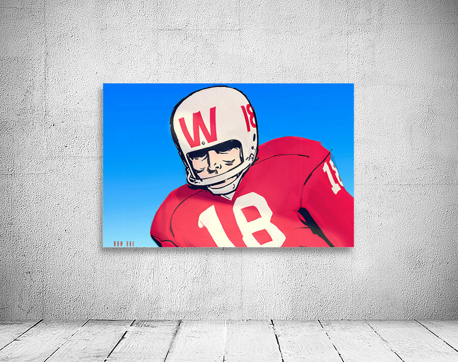 1966 Wisconsin Football Player Art Remix by Row One Brand