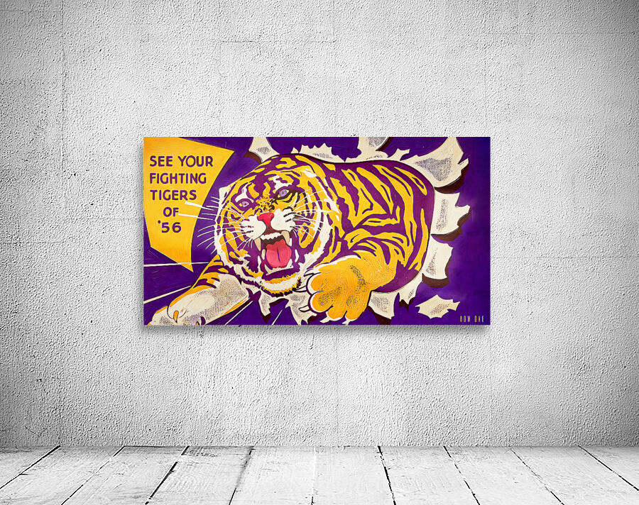 1956 LSU Tiger Art Remix by Row One Brand