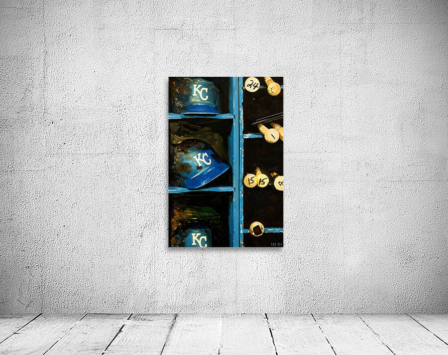 Vintage Kansas City Royals Batting Helmets Art by Row One Brand