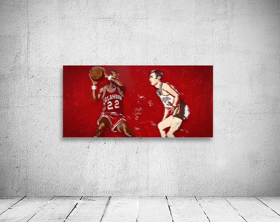 1970s Oklahoma Sooners Basketball Art by Row One Brand