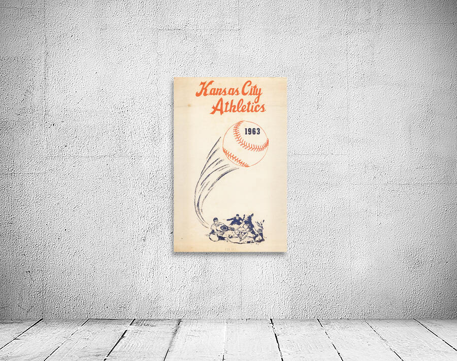 1963 Kansas City Athletics Baseball Art by Row One Brand