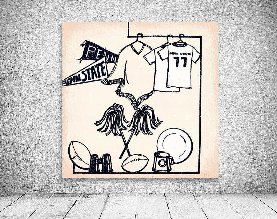 1970s Penn State Art by Row One Brand
