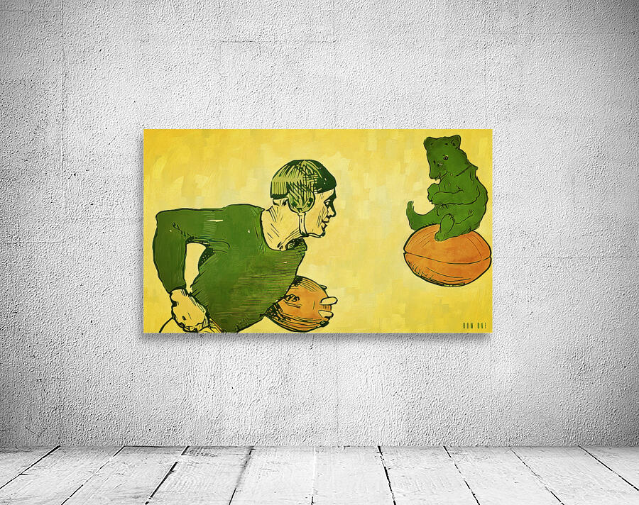 Early 1900s Baylor Bear & Baylor Football Player Art by Row One Brand