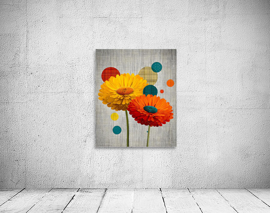Daisy Pop – Modern Floral Art Print Wall Preview