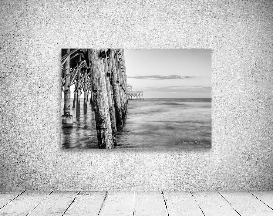 Beside Folly Beach Pier At Sunset Grayscale Wall Preview