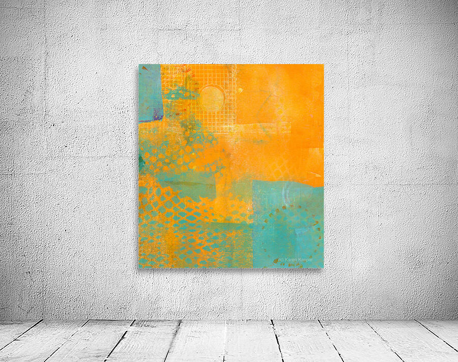 Golden sunrise abstract acrylic painting  Wall Preview