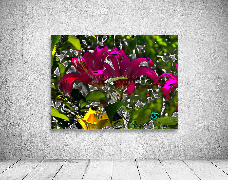  Abstract Vivid Lily Flowers                                                                                                                       Wall Preview