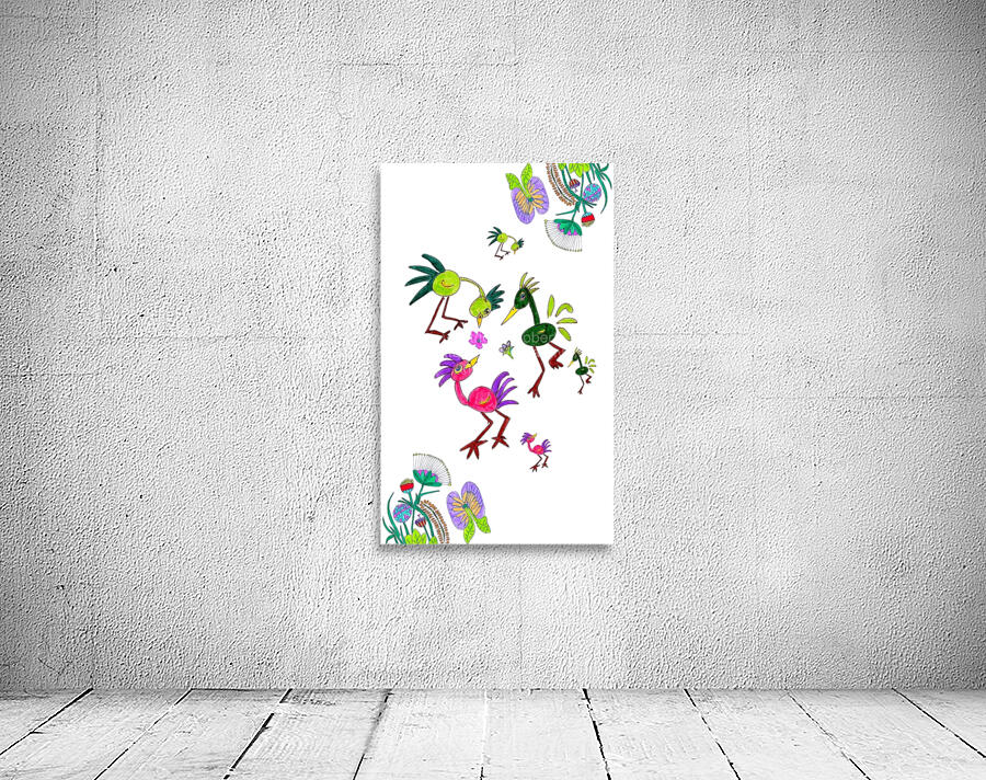 Abstract Doodle Cute Birds Wall Preview