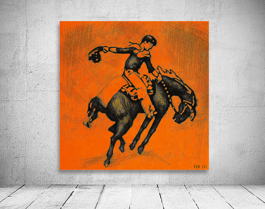 1950s Oklahoma State Cowboys Sketch Art Wall Preview