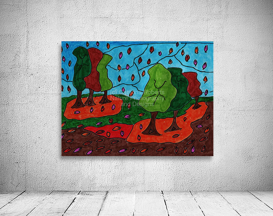 Abstract Vibrant Autumn Dreamscape Wall Preview