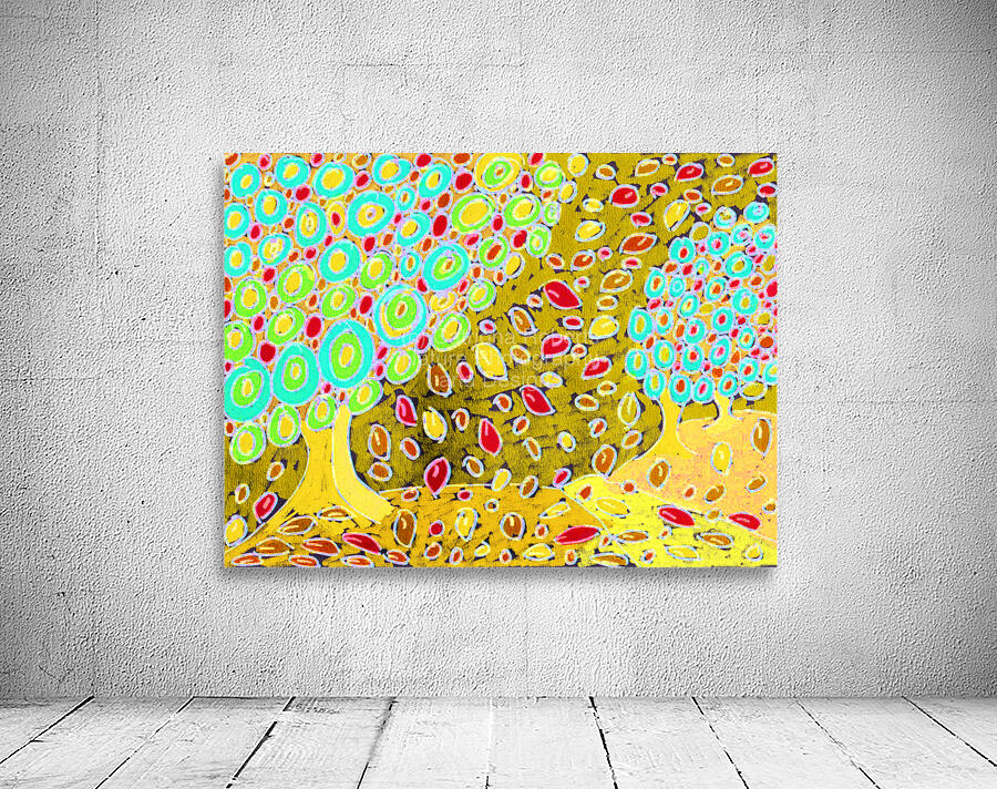 Abstract Whimsical Vibrant Forest Wall Preview