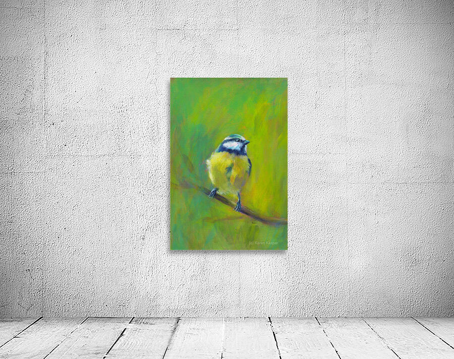 Portrait of Eurasian blue tit acrylic painting  Wall Preview
