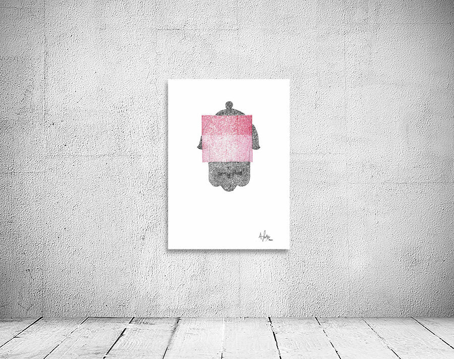 Hamsa Micro-Blessing with a Red Rolled Texture Wall Preview