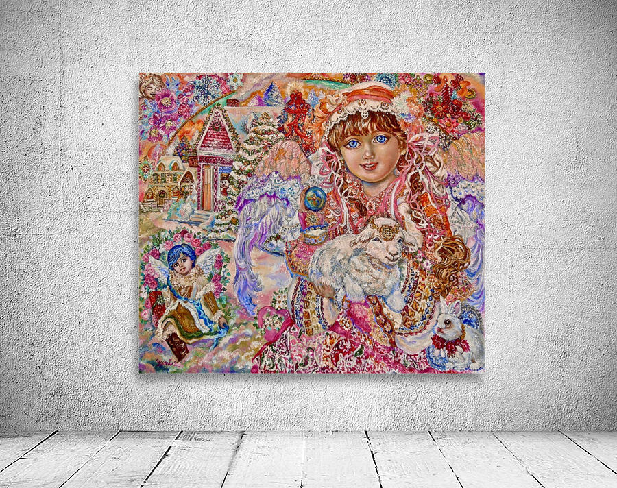 Yumi Sugai. An angel with a lamb. Wall Preview