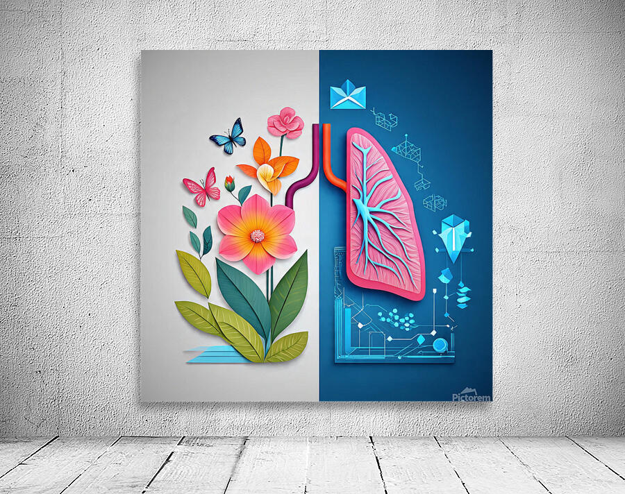 Medical Illustration of Human Lungs – Clinic Wall Poster Wall Preview