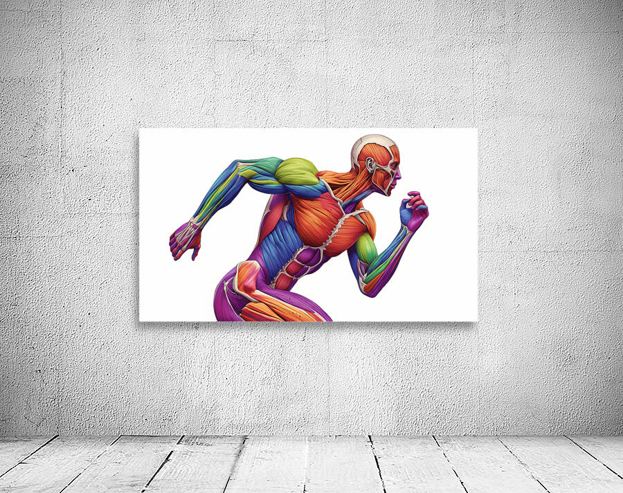 Spectrum Runner — Color-Coded Muscle Anatomy in Motion Wall Preview