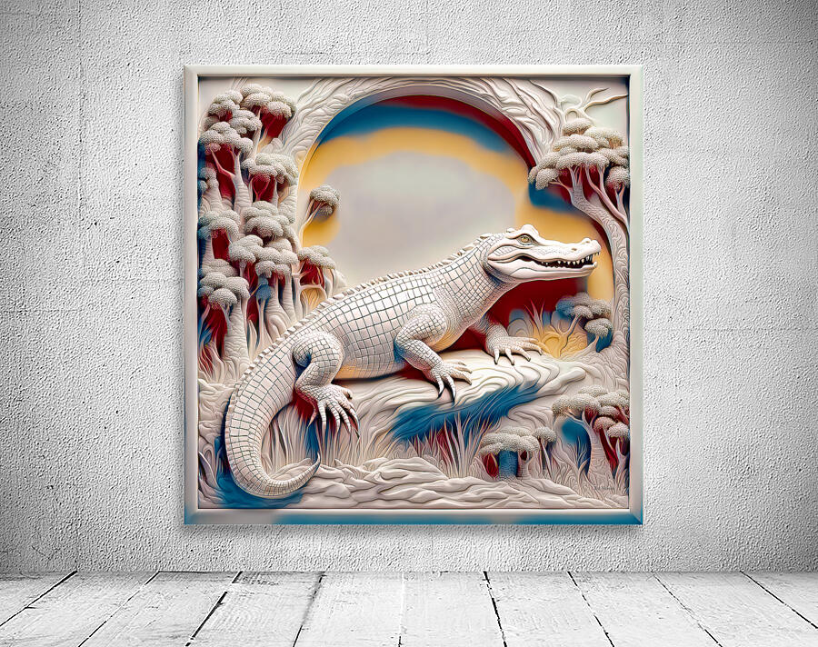  ALBINO 3D GATOR......VELVET ABSTRACT Wall Preview