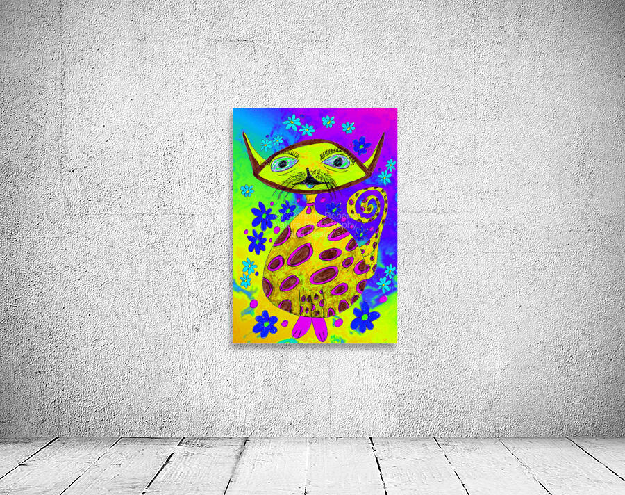 Abstract Colourful Cosmic Cat Wall Preview