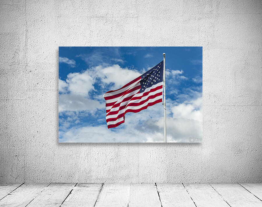 American Flag Against Clouds and Blue Sky - Utah Wall Preview