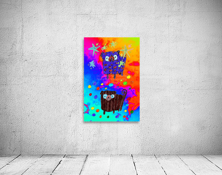 Abstract Cosmic Pugs Wall Preview