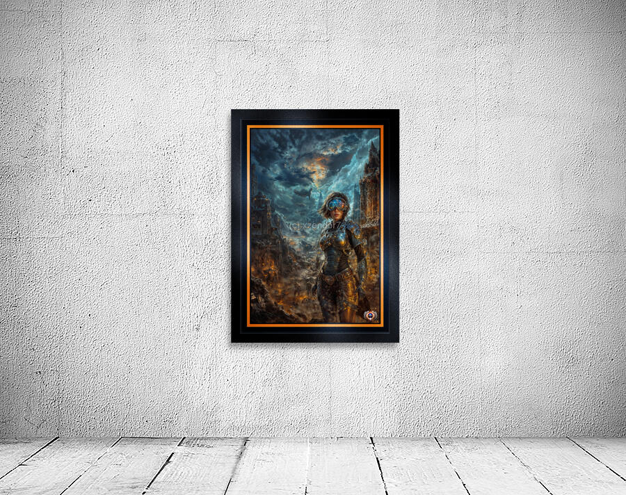 Vextsai Aetheris: Cyberpunk Warrior in Neo-Scipios Ruins Fascinating AI Concept Art by Xzendor7 Wall Preview