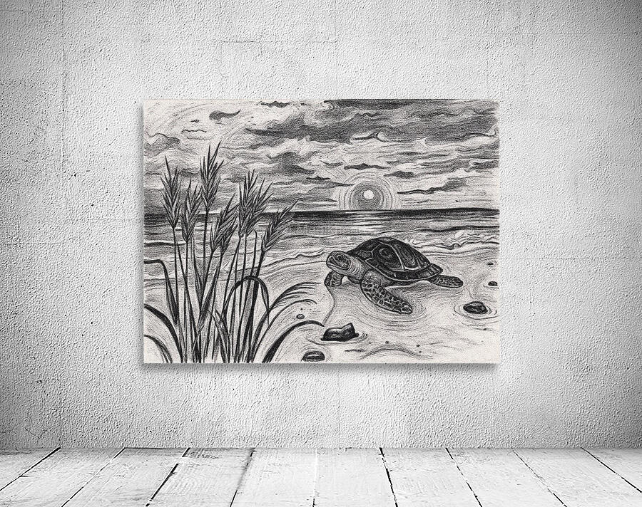 Sea Grass with Turtle at Sunset Oct 23 2025 at 1 25 12 PM Wall Preview