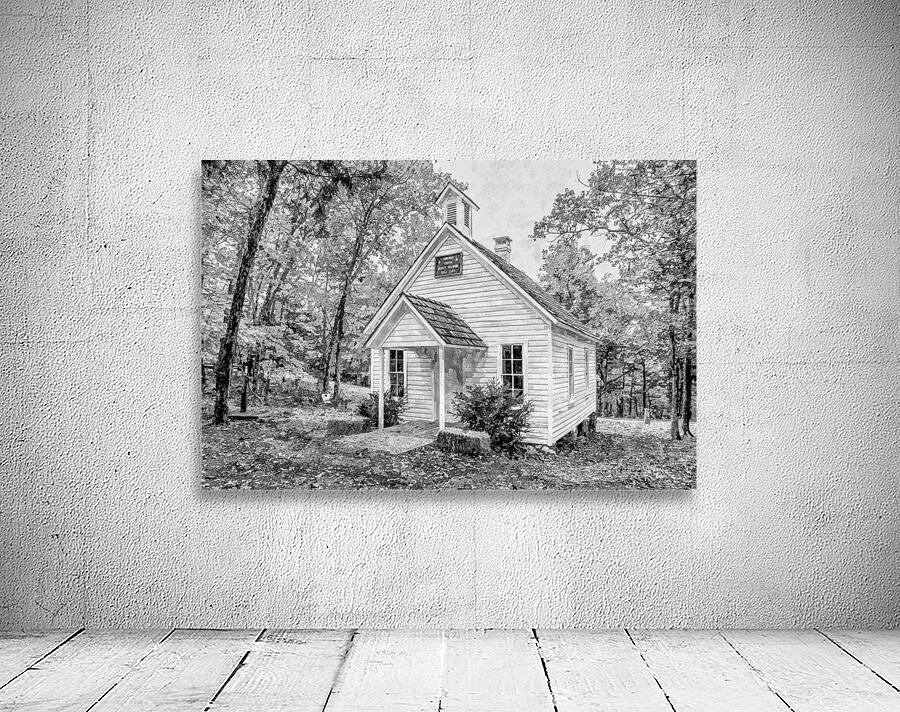 Old One Room Schoolhouse Concord Grayscale Wall Preview