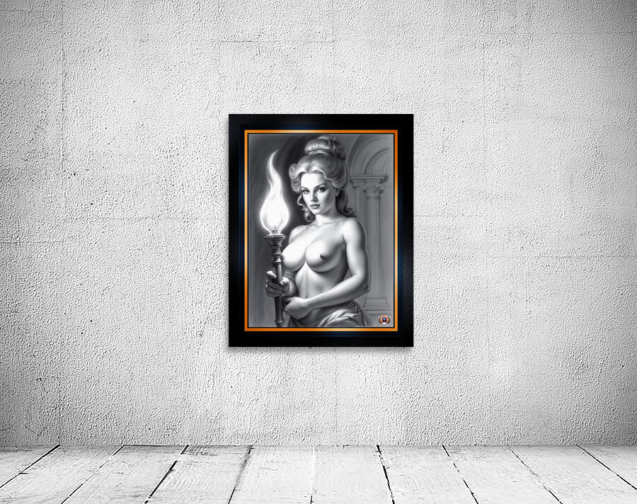 Graphite Study Portraiture Of Torchbearer Valeriana Aurelia Gorgeous AI Concept Art by Xzendor7 Wall Preview