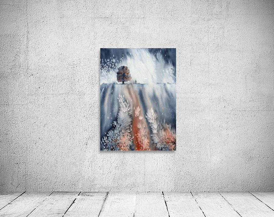 November walk watercolor painting  Wall Preview