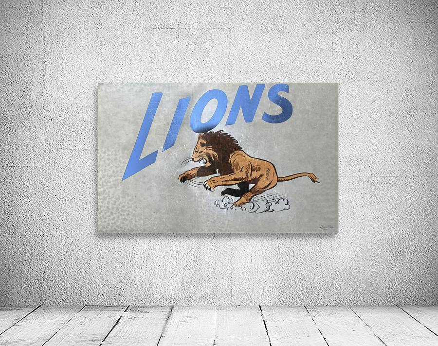 Detroit Lions Art from the 1950s Remixed by Row One Wall Preview
