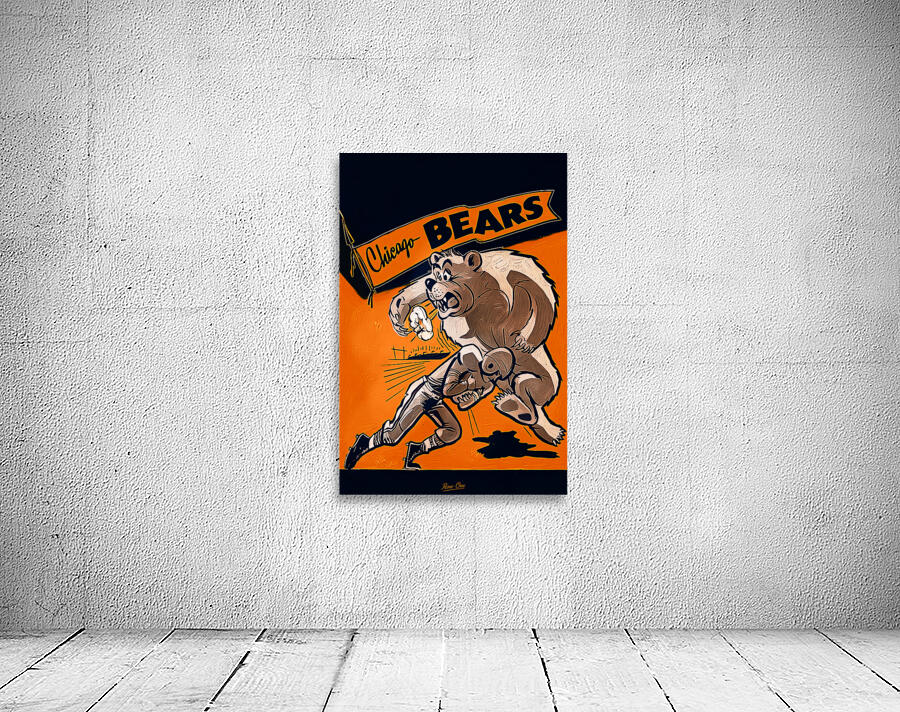 Vintage Chicago Bears Cartoon Remix Wall Preview