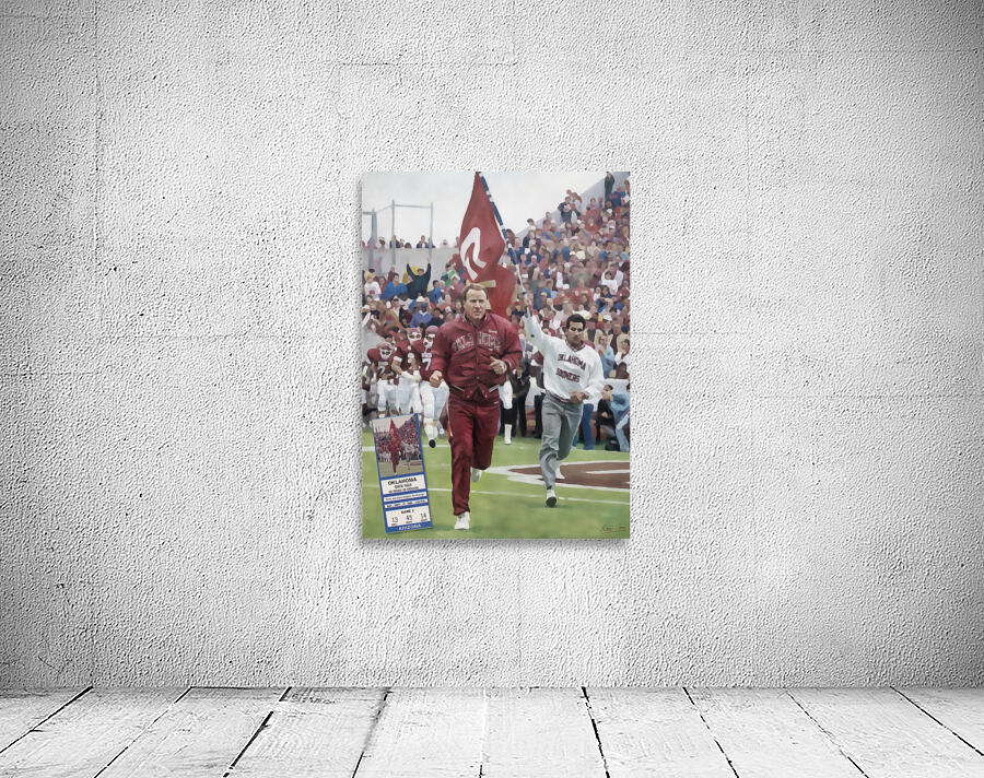 1988 Oklahoma Football Ticket Barry Switzer Art Wall Preview