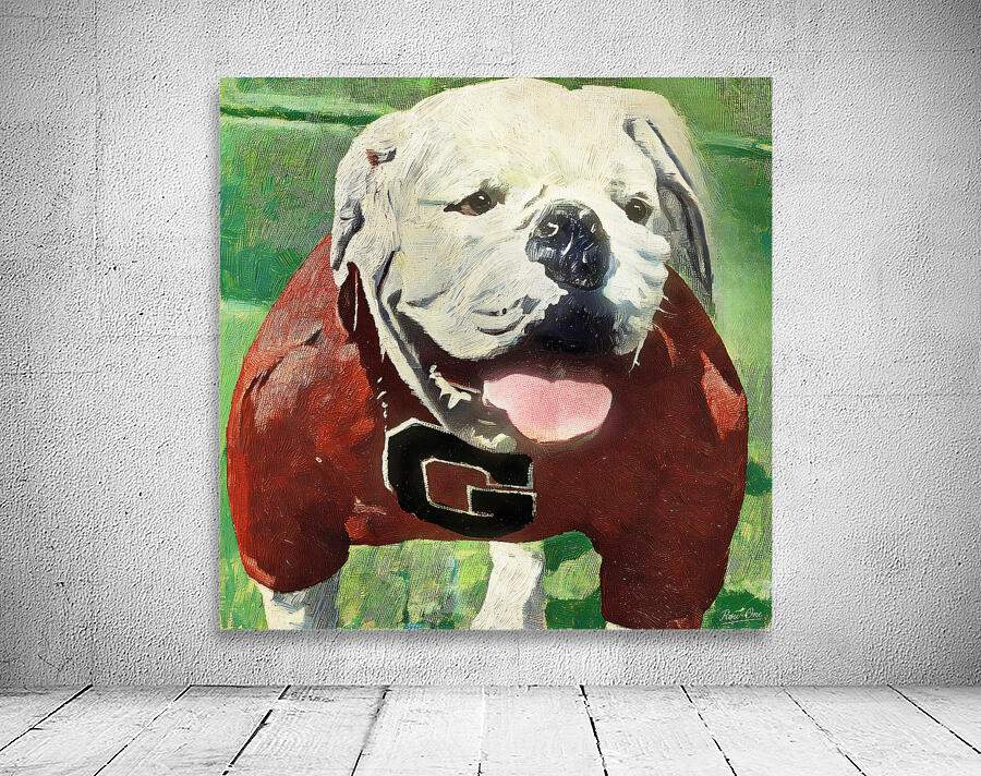 Vintage UGA Bulldog Art | Row One Wall Preview