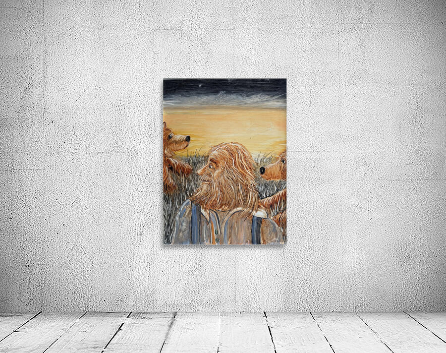 IMG 4323 Big nose bear cubs and a farmer Wall Preview