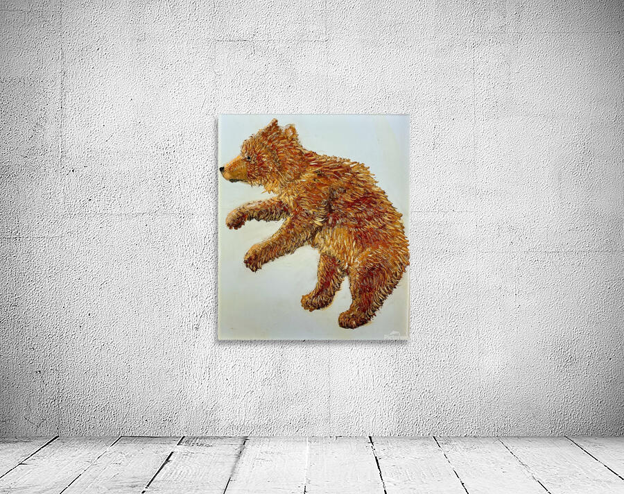 IMG 0133 grizzly cub on ice pond Wall Preview