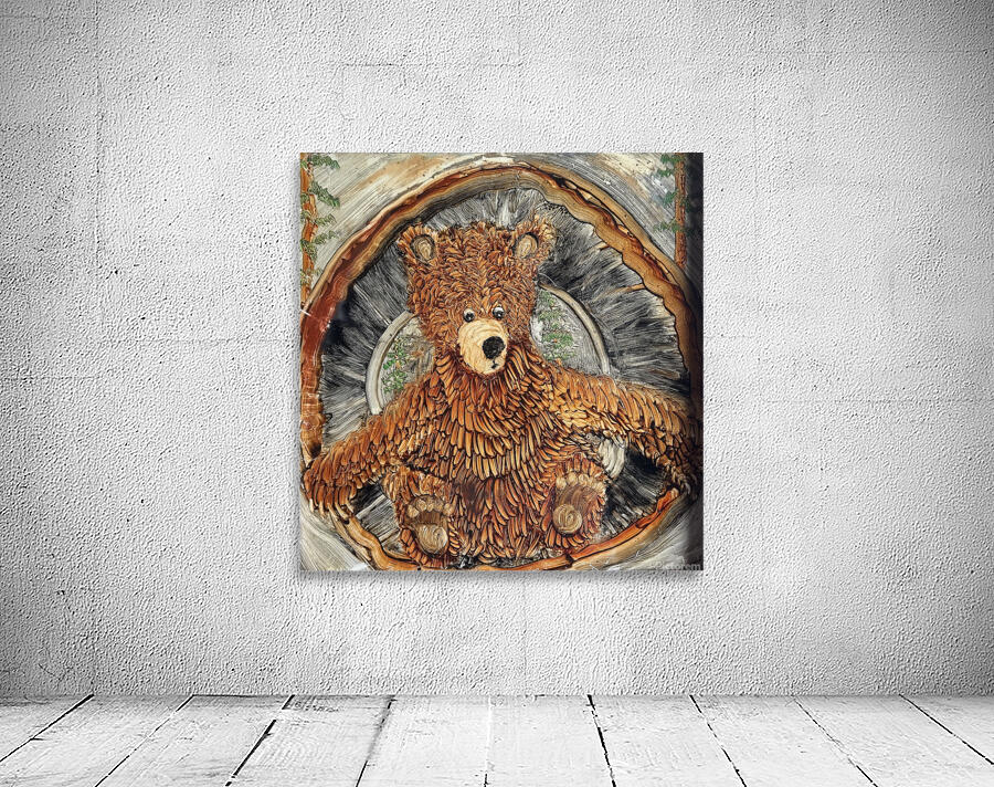 IMG 4296 -cute bear in  hollow log Wall Preview