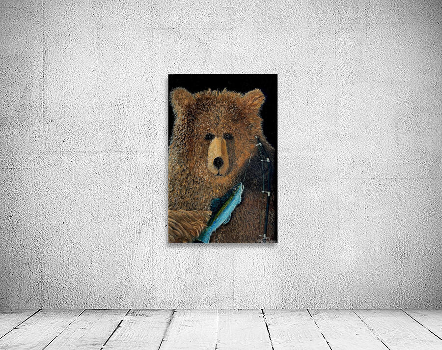 IMG 4307 grizzly bear with fishing pole and a trout Wall Preview