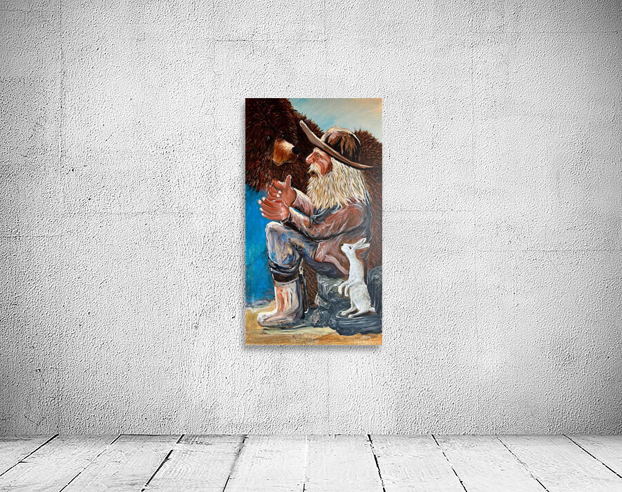 IMG 4146 mountain Man bear and rabbit Wall Preview