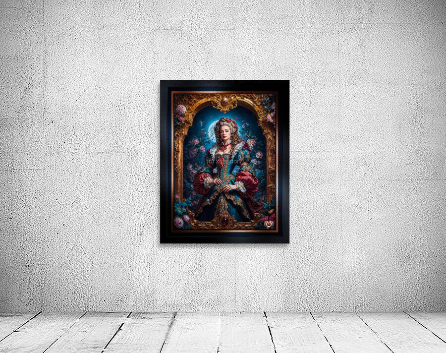 Baroque Portrait Of Lady Drusella Volkovinna Gorgeous AI Concept Art by Xzendor7 Wall Preview