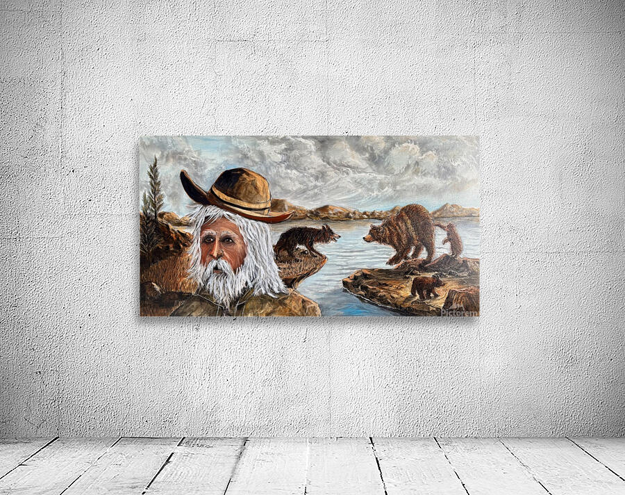 IMG 4202 Mount Man getting away from bear and wolf fight Wall Preview