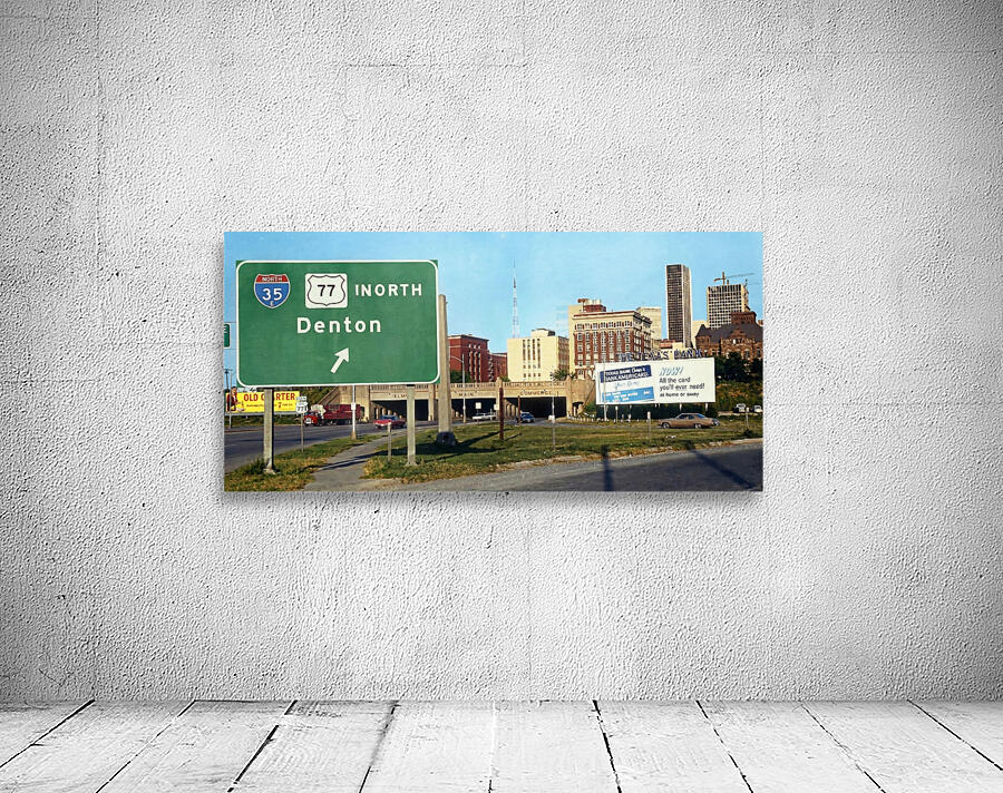 1960s Dallas Interstate Sign for Denton by Row One Brand Wall Art