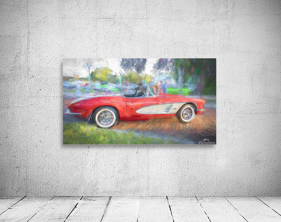 1961 Red Chevrolet Corvette Convertible 2 Wall Preview