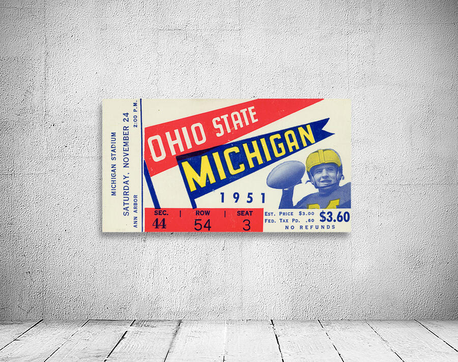 1951 Ohio State at Michigan Football Ticket Print Wall Preview