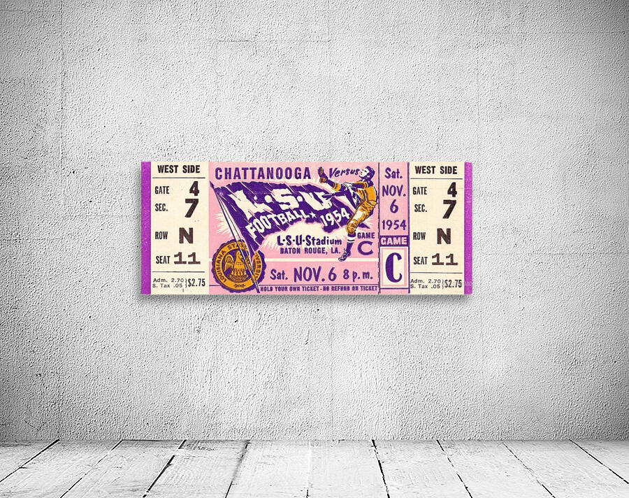 1954 Chattanooga vs. LSU Football Ticket Art Wall Preview