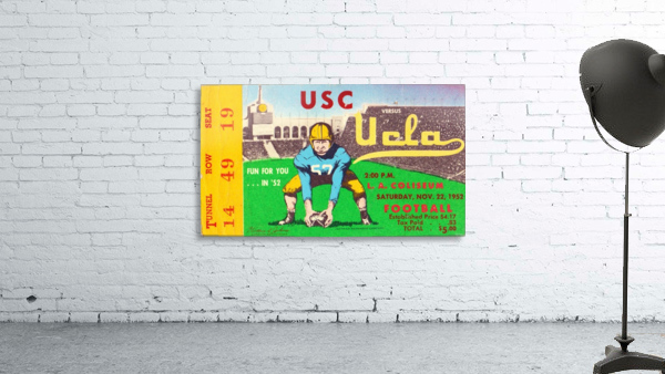 1952 USC vs. UCLA Vintage Football Ticket Art by Row One Brand