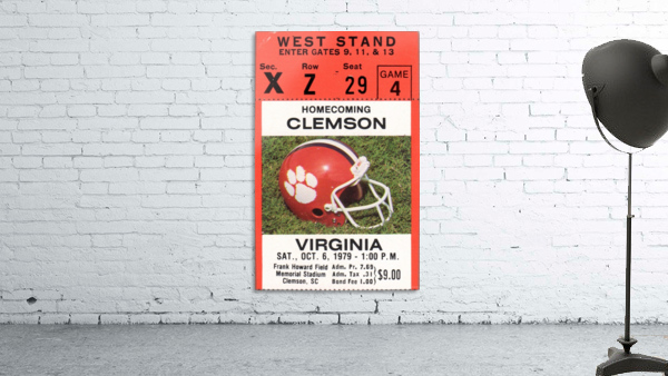 1979 Clemson Tigers Football Ticket Canvas Art - Row One Brand